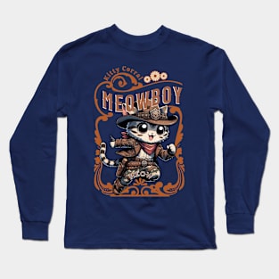 Camo Kitty Cowboy - The Ultimate Feline Outlaw Long Sleeve T-Shirt